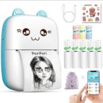 Mini Pocket Printer - Wireless, Inkless, Portable, and Rechargeable with Lithium Battery